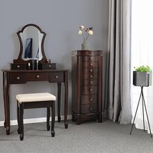 Graceful Walnut Finish Jewelry Armoire Organizer 🌟💍