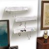 Large Wall Mounted Hanging Jewelry Organizer Set of 3, White Wall-Mounted