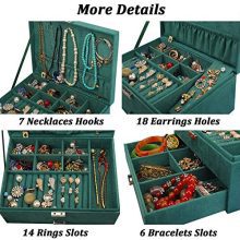 QBeel Jewelry Box for Women, Double Layers 53 Compartments Necklace