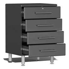 Ulti-MATE 7-Piece Garage Cabinet Kit with Bamboo Worktop in Graphite Grey