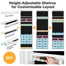 LANGRIA Full Length Mirror Jewelry Cabinet Organizer with 8 LED Lights