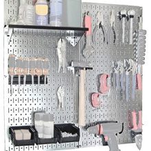 Wall Control Galvanized Steel Pegboard Tool Organizer, Galv/Black