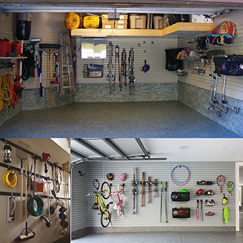 Garage Utility Double Hooks,Heavy Duty Steel Wall Mount Storage Organizer
