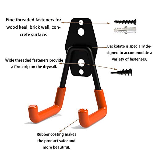 Garage Storage Hooks, Heavy Duty Storage Utility Hooks, Steel Wall Mount Hooks