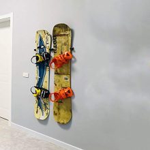 UPHAN Aluminum Heavy Duty Ski and Snowboard Wall Mount Rack