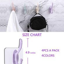Adhesive Towel Hooks, 4 Pack Adhesive Wall Hooks Bathroom Wall Coat Hooks