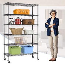 XXFBag NSF 6 Tier Shelf Wire Shelving Unit 48" x 18" x 82" Metal Storage Shelves