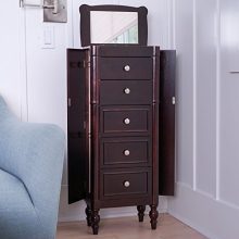 Hives & Honey Ella Espresso Jewelry Cabinet Armoire Box Storage Chest