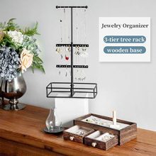 KUIENSI Jewelry Stand Organizer, 3 Tier Jewelry Tree Stand, Necklace Organizer