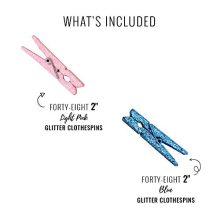 Just Artifacts 2-inch Glitter Craft Wood Clothespins/Peg Pins