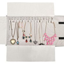 WODISON Travel Velvet Jewelry Roll Earrings Rings Necklaces Organizer Clutch Bag for Necklace