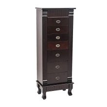 SSLine Free Standing Jewelry Armoire Cabinet Wood Jewelry Cosmetics Storage