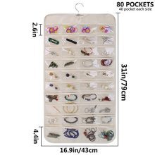 SPIKG Hanging Jewelry Organizer Holder, Storage Bag for Earrings Necklace Bracelet