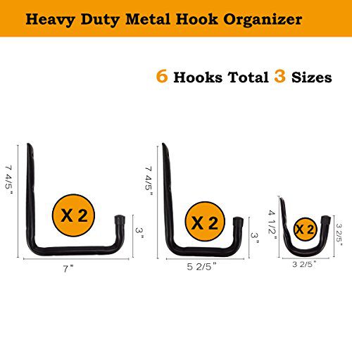 Heavy Duty Garage Hooks and Hangers Organizer - Wall Mount Garage