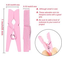 150 Pieces Mini Clothespins 1 Inch Wooden Clothes Pins for Baby Shower Favors