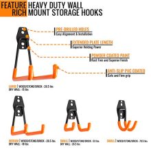Braha USA Tool Hangers for Garage Wall - Steel Garage Storage Utility