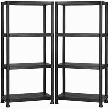 VonHaus 4 Tier Garage Shelving Unit with Wall Brackets (Pack of 2)