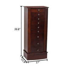 Large Jewelry Armoire Cabinet with 8 Drawers & 2 Swing Doors 16 Hooks