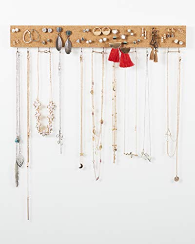 Stud Earring Organizer Hanging Holder with Cork Board