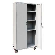 Goujxcy 71" Tall Rolling Metal Storage Cabinet – Lockable Garage & Office Organizer