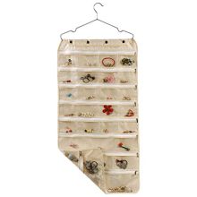 ComboCube 60-Pocket Hanging Jewelry Organizer with Clear PVC Windows & Zippered Pockets – Portable Jewelry Storage with Hanger Included