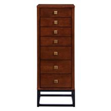 Southern Enterprises Reddaford Jewelry armoire, Dark Tobacco, Brass