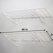 SafeRacks | Garage Wall Shelf Two-Pack 24"x48" | Includes Bike Hooks