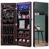 Nicetree 8 LED Mirror Jewelry Cabinet, Jewelry Armoire Organizer
