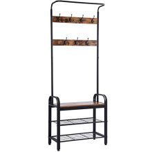 Ogrmar Vintage Coat Rack Shoe Bench, Hall Tree Entryway Storage Shelf