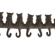 Comfify 7 Cats Cast Iron Wall Hanger - Decorative Cast Iron Wall Hook Rack