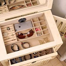 Hives and Honey Abby Jewelry Armoire, 40.25in X 19.5in X 11.75in, Antique Ivory