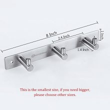 HOMEIDEAS Coat Hook Rack Wall Mounted 8-Inch Stainless Steel Brushed