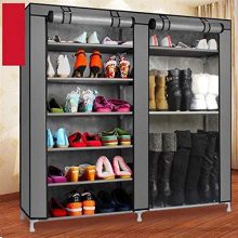 Dongtu Double Rows 9 Lattices Combination Style Shoe Cabinet 9 Tiers