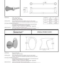 Franklin Brass Bath Accessories Somerset Bathroom Sets, Towel Hook