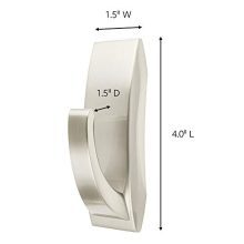 Command Modern Reflections Metal Bath Hook, Large, Satin Nickel