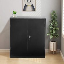 INVIE Black Steel SnapIt Storage Cabinet with 2 Adjustable Shelves