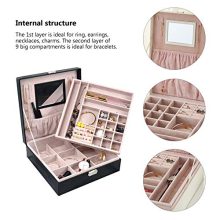 goldwheat Two-Layer Leather Jewelry Box Decorative Organizer Display Storage Case