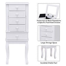 Giantex Jewelry Cabinet Armoire with 5 Drawers, Storage Chest Stand Large Bottom