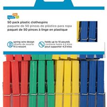 Honey-Can-Do Plastic Clothespins, 50-Pack
