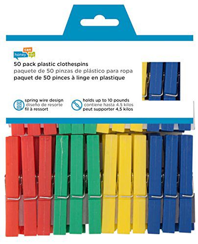 Honey-Can-Do Plastic Clothespins, 50-Pack