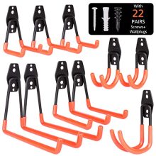 BRIGENIUS Garage Hooks, 10-Pack Steel Garage Storage Hooks Utility