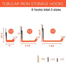 Ihomepark Heavy Duty Garage Storage Utility Hooks for Ladders & Tools