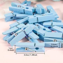 Whaline 100 Pieces Mini Blue Clothespins Baby Shower Clothes Pins Small Wooden