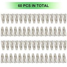VIPbuy 60 PCS Strong Stainless Steel Clothes Pins Metal Laundry Pegs