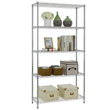 5 Shelf Wire Shelving Unit Garage NSF Wire Shelf Metal Large Storage Shelves