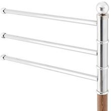 MyGift 40-Inch Freestanding Stainless Steel 3-Swivel Arm Towel Holder Storage Rack