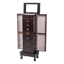SSLine Free Standing Jewelry Armoire Cabinet Wood Jewelry Cosmetics Storage
