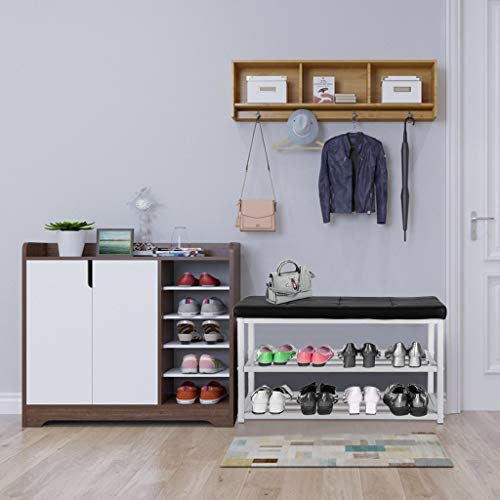 JHFUH Shoe Rack, 2-Tier Shoe Bench for Entryway Shoe Storage Organizer Rack