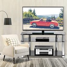 TAVR Tempered Glass Corner TV Stand Cable Management Suit