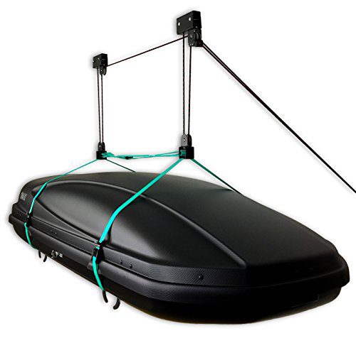 StoreYourBoard Cargo Box Ceiling Storage Hoist | Rooftop Carriers Hi-Lift Pro Garage